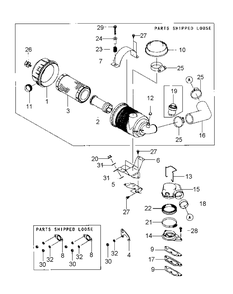 Fd791d-As04 Air Filter And Muffler Diagram and Parts List for M60-KW LC-53AB5GFX750-29HP Cub Cadet Lawn Tractor